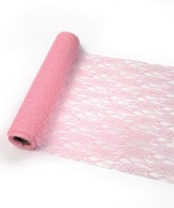 Chemin de table dentelle ruban rose 30cm 5M