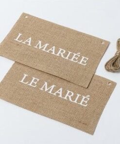 Location 2 dos de chaise fanions jute mariés