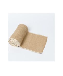 Chemin de table toile de jute dentelle 5M 28cm