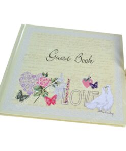 Livre d'Or guest book shabby colombes mariage communion