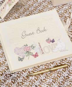 Livre d'Or guest book shabby colombes mariage communion