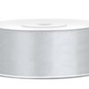 Ruban de satin 25mm gris argent 25M