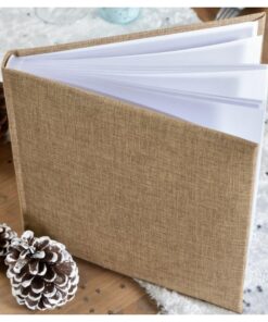 Livre d'or toile de jute naturelle guestbook