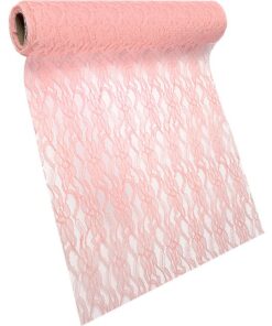 Chemin de table dentelle ruban rose 30cm 5M
