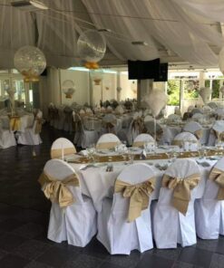 Location noeud de chaise or clair satin gold