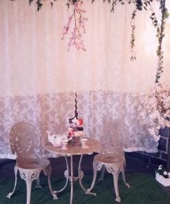 Location 2 rideaux dentelle ivoire pour arche