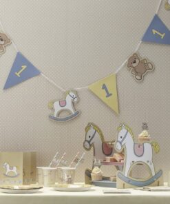 Banderole premier anniversaire fille 1 an ourson