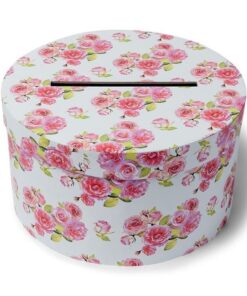 Urne tirelire mariage shabby liberty ronde