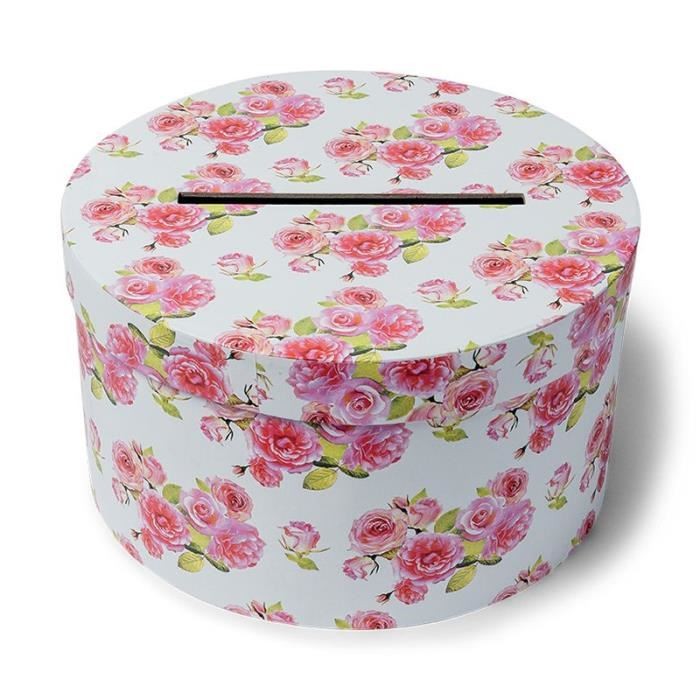 Urne tirelire mariage shabby liberty ronde Urne tirelire mariage shabby liberty ronde