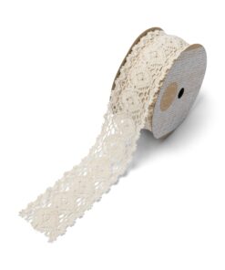 Ruban dentelle naturelle coton ivoire 5,4 cm 5M