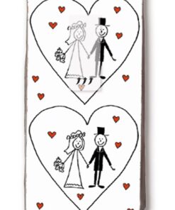 Mouchoirs mariage mariés rigolos coeurs