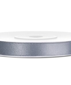 Ruban de satin 6mm gris argent