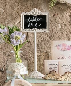 LOCATION ardoise sur pied marque table mariage romantique en métal