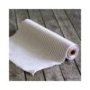 Chemin de table tissu rayé lin naturel blanc
