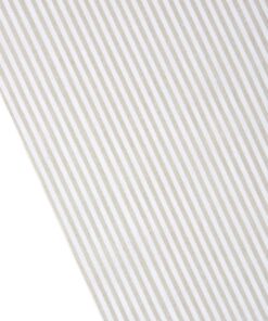 Chemin de table tissu rayé lin naturel blanc