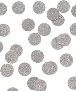 Confettis ronds gris argenté paillettes