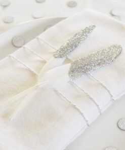 Confettis ronds gris argenté paillettes