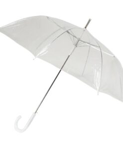 Parapluie mariage PVC tansparent canne blanche