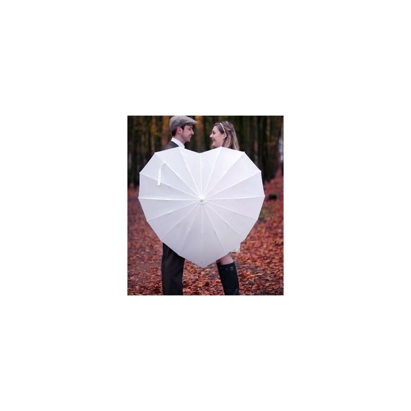 Parapluie mariage blanc en forme de coeur Parapluie mariage blanc en forme de coeur