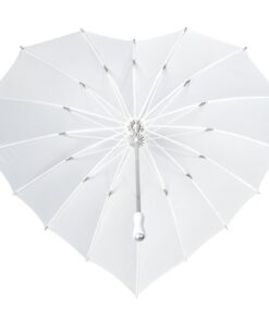 Parapluie mariage blanc en forme de coeur