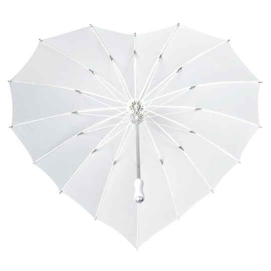 Parapluie mariage blanc en forme de coeur Parapluie mariage blanc en forme de coeur
