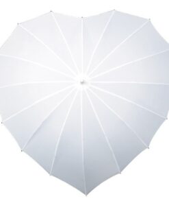 Parapluie mariage blanc en forme de coeur