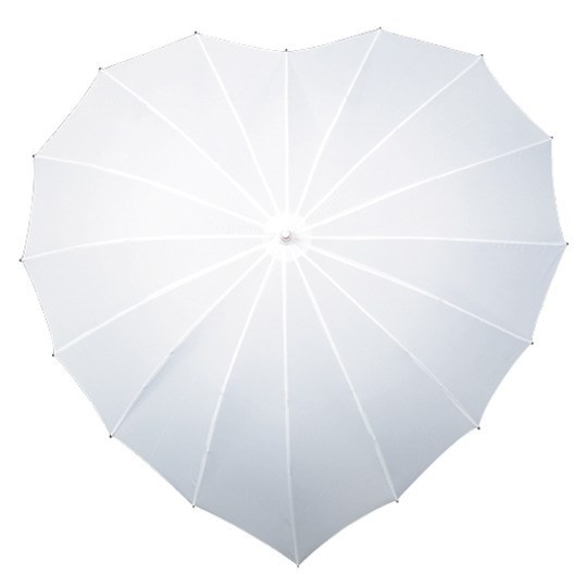 Parapluie mariage blanc en forme de coeur Parapluie mariage blanc en forme de coeur