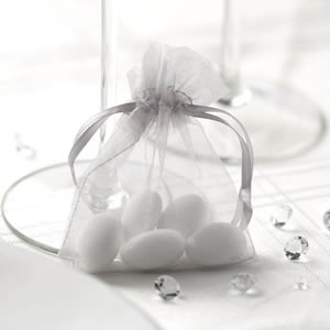 10 sachets pochons organza gris argent 10 sachets pochons organza gris argent