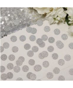 Confettis ronds gris argenté paillettes