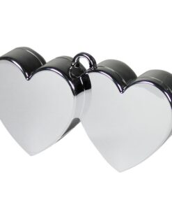 Poids pour ballons double coeur gris argent
