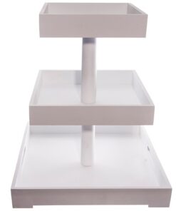 Location présentoir plateau blanc 3 étages H50cm