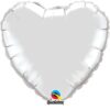 Ballon mylar coeur géant 90 cm gris argent