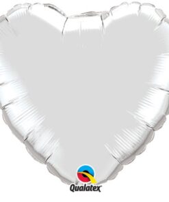 Ballon mylar coeur géant 90 cm gris argent