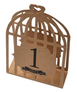 12 numéros de table kraft cages à oiseaux