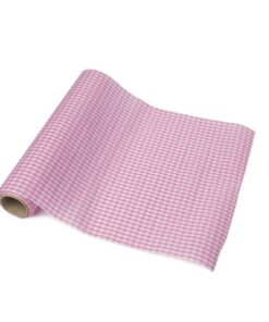 Chemin de table vichy rose et blanc en tissu 5M