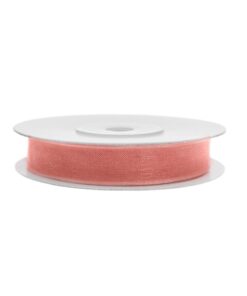 25M de Ruban organza corail 6mm
