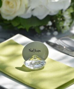 Marque place diamant acrylique transparent