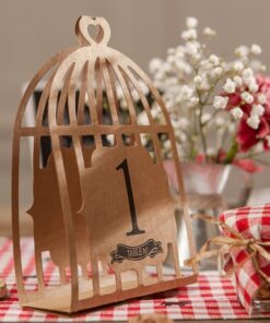 12 numéros de table kraft cages à oiseaux