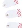 12 étiquettes chevrons corail et blanc