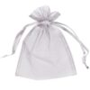 10 sachets pochons organza gris argent