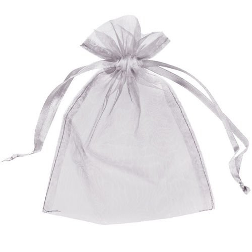 10 sachets pochons organza gris argent 10 sachets pochons organza gris argent