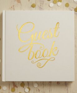 Livre d'or ivoire et or Guest Book