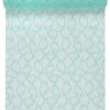 Chemin de table effet dentelle vert menthe 5M