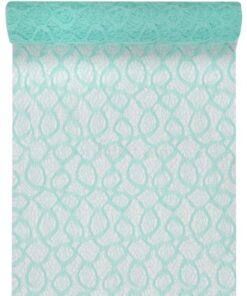 Chemin de table effet dentelle vert menthe 5M