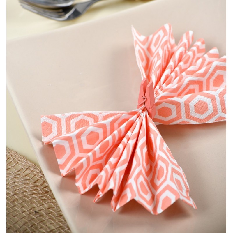20 serviettes de table corail motif design 20 serviettes de table corail motif design