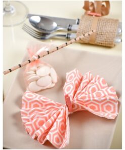 20 serviettes de table corail motif design