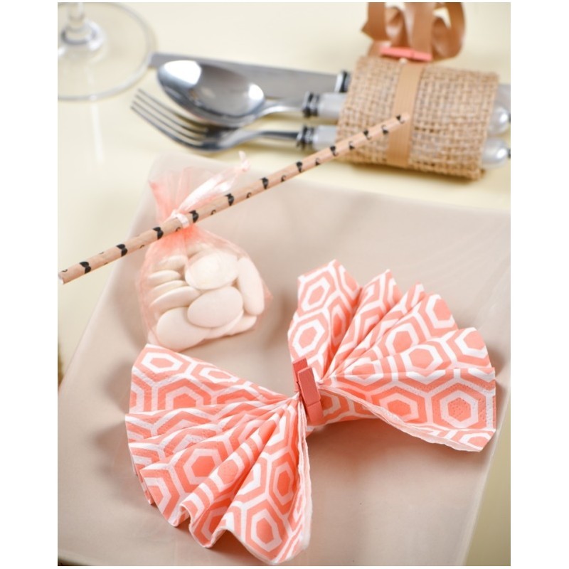 20 serviettes de table corail motif design 20 serviettes de table corail motif design