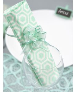 20 serviettes de table vert menthe motif design