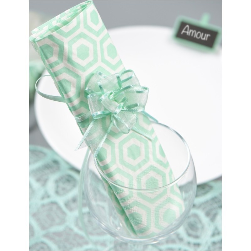 20 serviettes de table vert menthe motif design 20 serviettes de table vert menthe motif design