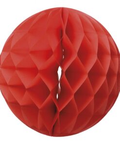 La boule déco de papier alvéolée corail 30cm